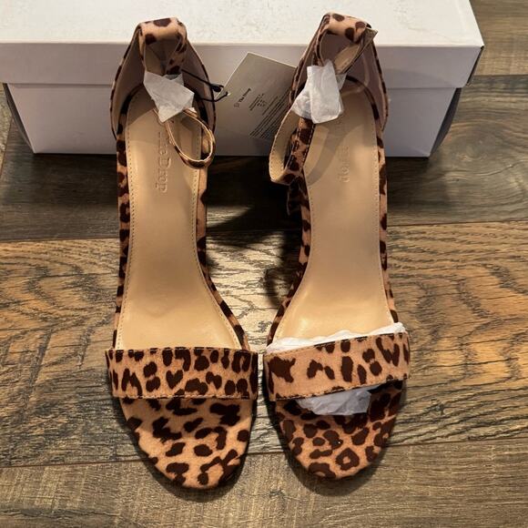 The Drop Rebecca Leopard Print Block Heel Sandals Women’s Size 9 New w/ Box - Picture 2 of 7